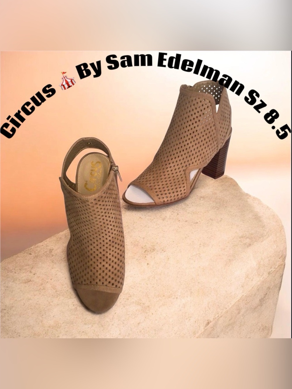 Circus 🎪 by Sam Edelman Peep Toe Bootie Size 8.5M NWT